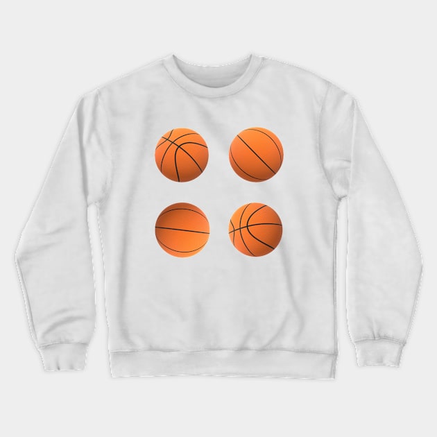 Basketball Lovers Basketballs Pattern for Fans and Players (White Background) Crewneck Sweatshirt by Art By LM Designs 